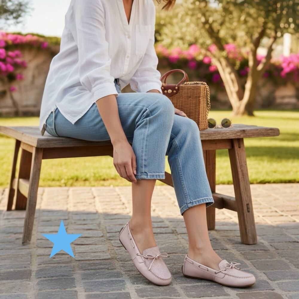 Talbots Easton Leather Loafers Flats Magnolia Pale Pink Women’s Size 9 NEW NWOB